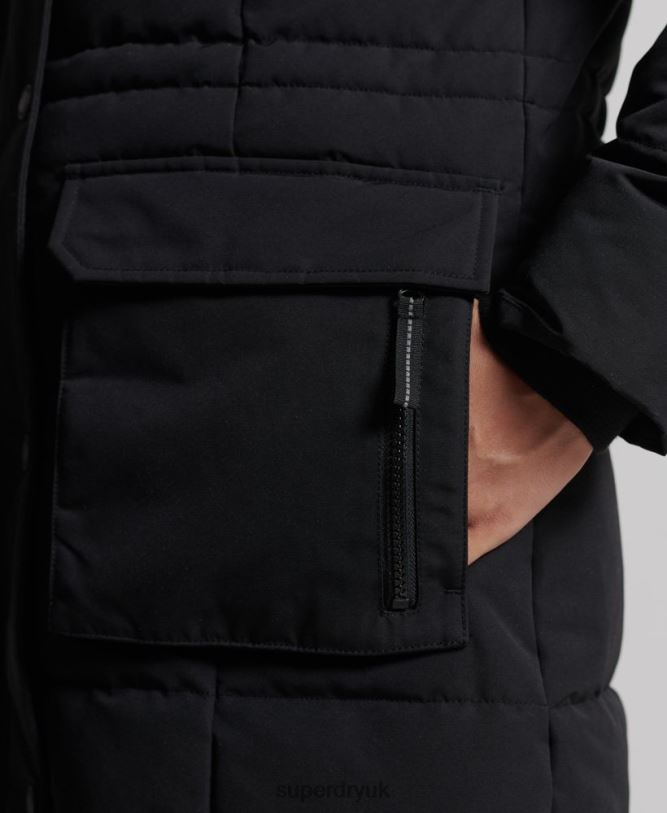 Longline Everest Coat Women Black Clothing Superdry 66N8N5512