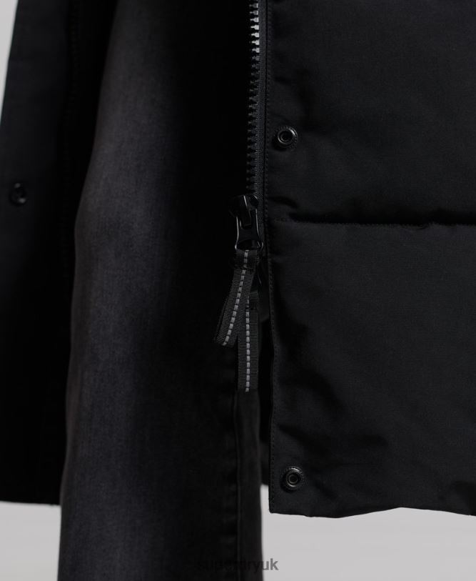 Longline Everest Coat Women Black Clothing Superdry 66N8N5512
