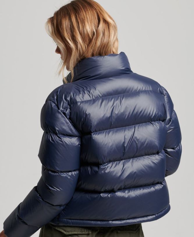 Luxe Alpine Down Padded Jacket Women Navy Clothing Superdry 66N8N5687