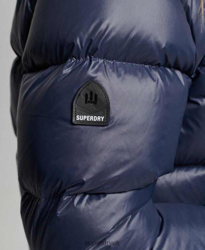 Luxe Alpine Down Padded Jacket Women Navy Clothing Superdry 66N8N5687