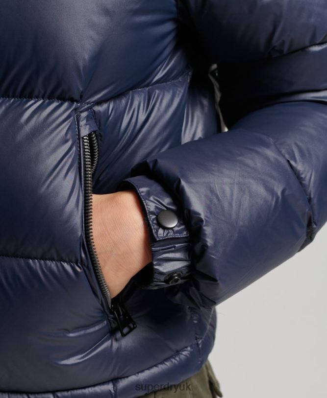 Luxe Alpine Down Padded Jacket Women Navy Clothing Superdry 66N8N5687