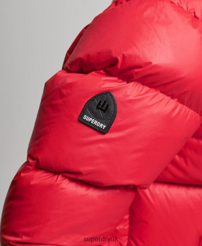 Luxe Alpine Down Padded Jacket Women Red Clothing Superdry 66N8N5584