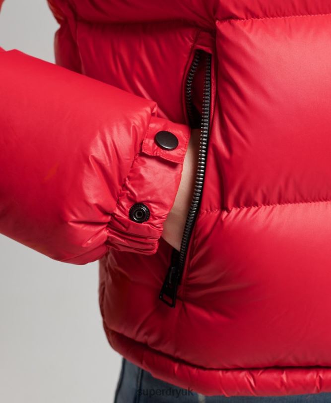 Luxe Alpine Down Padded Jacket Women Red Clothing Superdry 66N8N5584