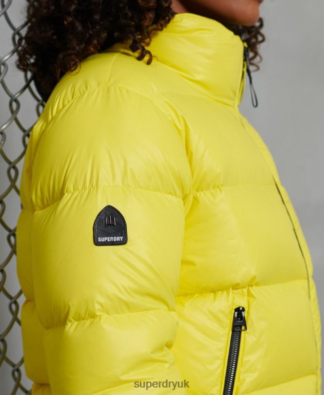 Luxe Alpine Down Padded Jacket Women Yellow Clothing Superdry 66N8N5634