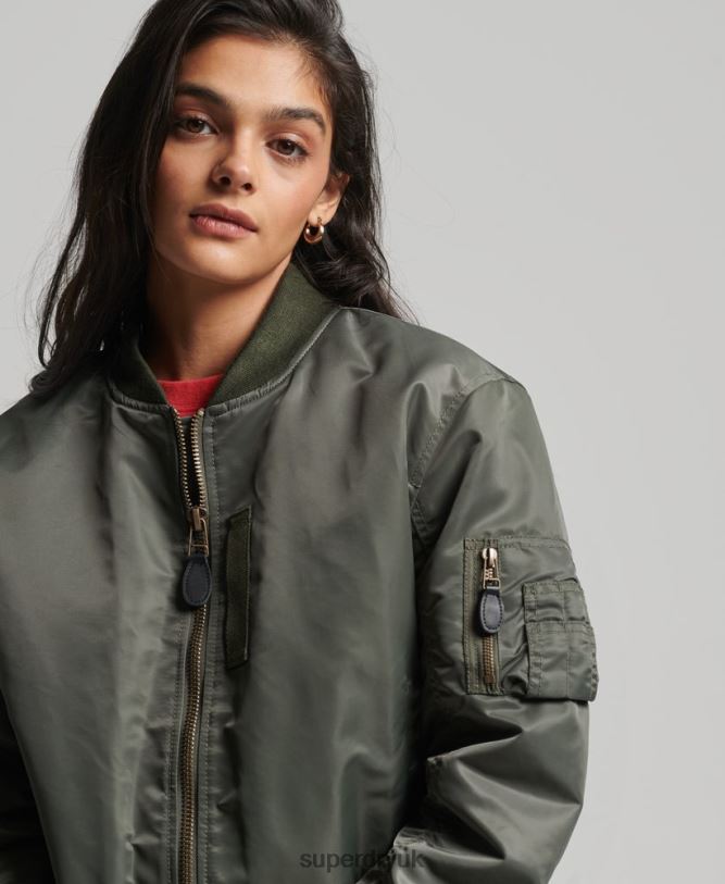 MA1 Bomber Jacket Women Green Clothing Superdry 66N8N5644