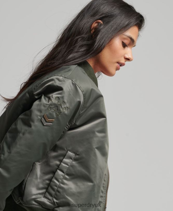 MA1 Bomber Jacket Women Green Clothing Superdry 66N8N5644