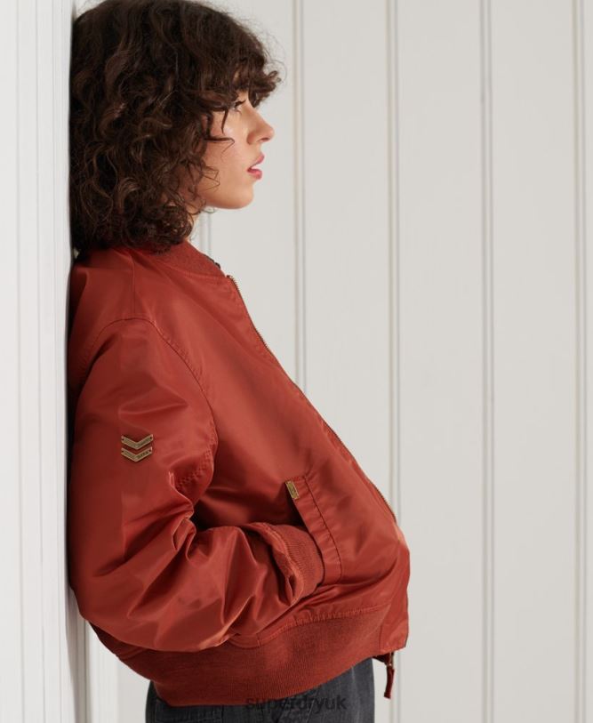 MA1 Bomber Jacket Women Red Clothing Superdry 66N8N3837