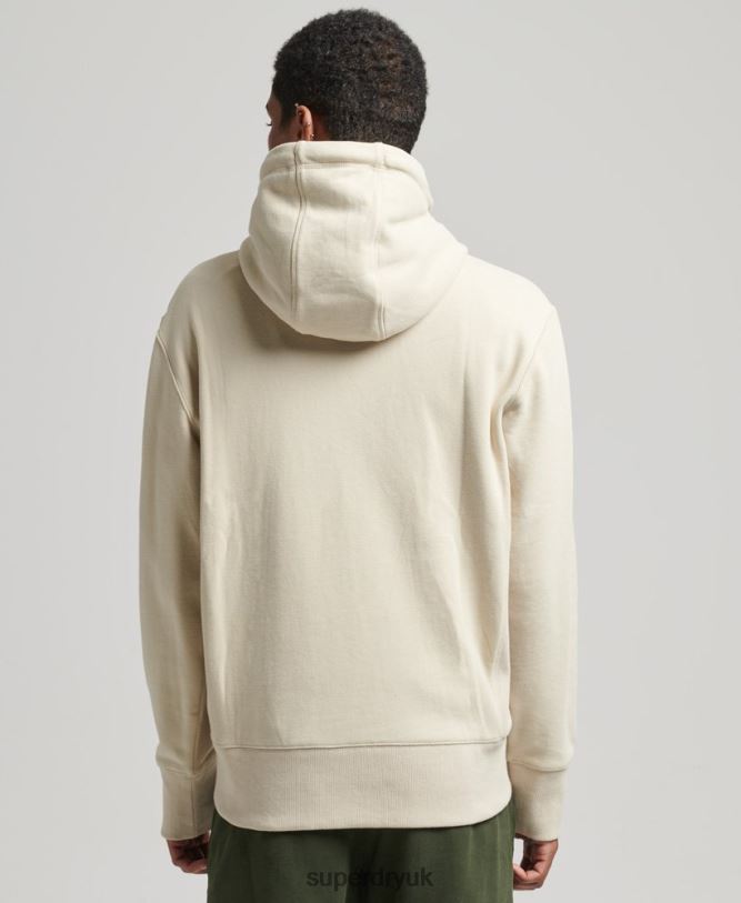 Micro Logo Hoodie Men Beige Clothing Superdry 66N8N5997