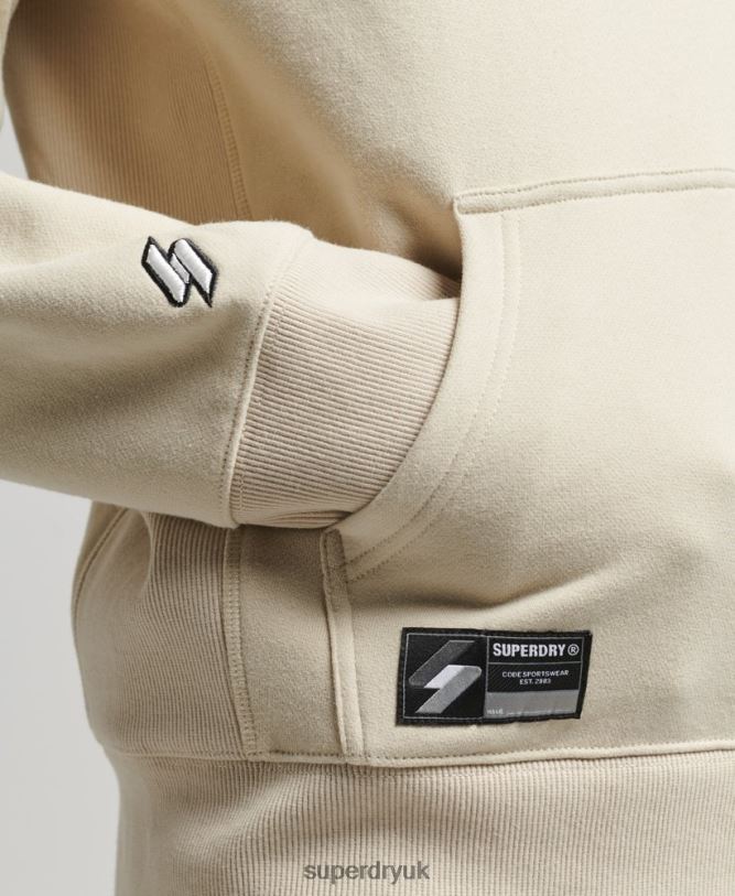 Micro Logo Hoodie Men Beige Clothing Superdry 66N8N5997