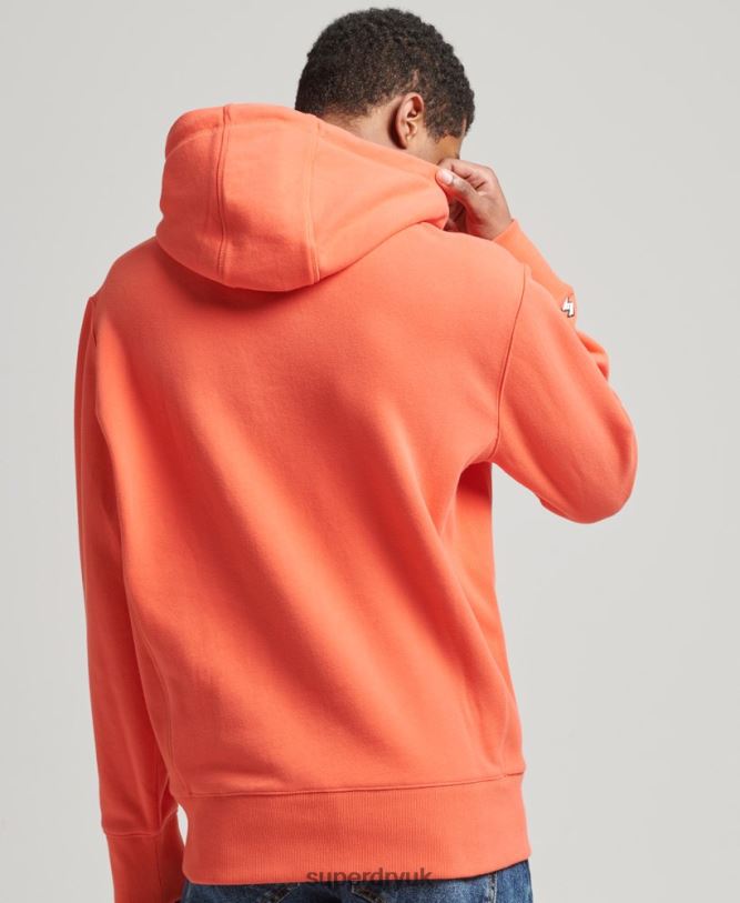 Micro Logo Hoodie Men Coral Clothing Superdry 66N8N6012