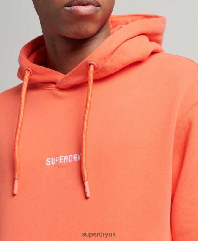 Micro Logo Hoodie Men Coral Clothing Superdry 66N8N6012