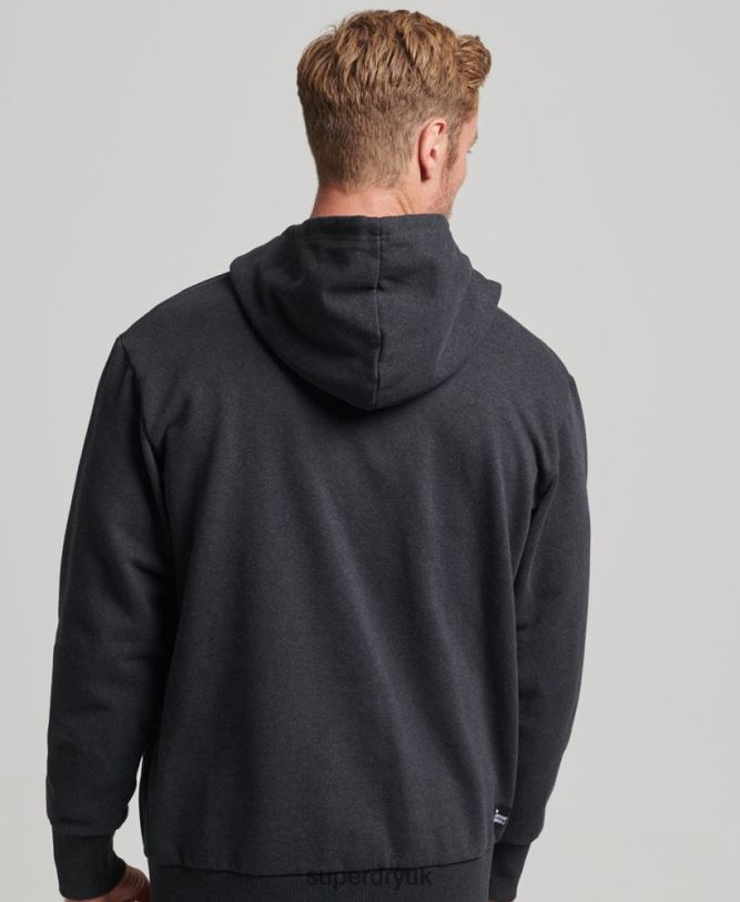 Micro Mid Hoodie Men Black Clothing Superdry 66N8N5008