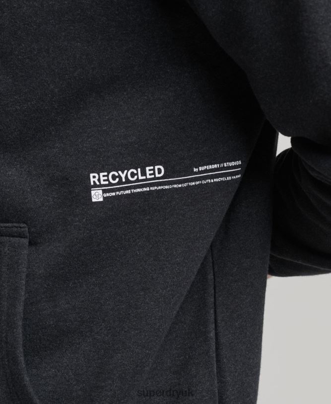 Micro Mid Hoodie Men Black Clothing Superdry 66N8N5008