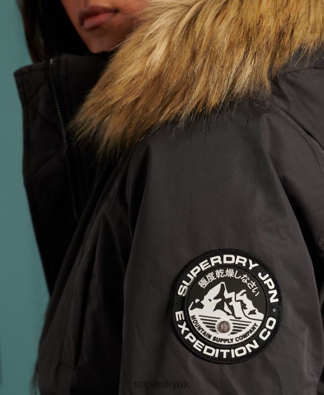 Microfibre Bomber Jacket Women Black Clothing Superdry 66N8N5712