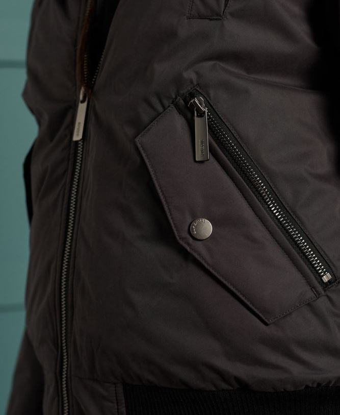 Microfibre Bomber Jacket Women Black Clothing Superdry 66N8N5712