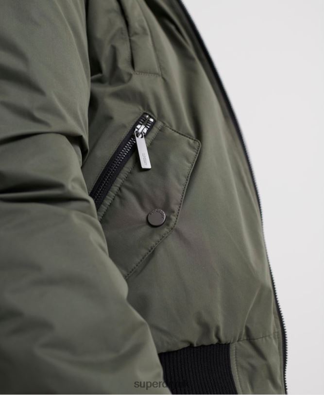 Microfibre Bomber Jacket Women Green Clothing Superdry 66N8N5711