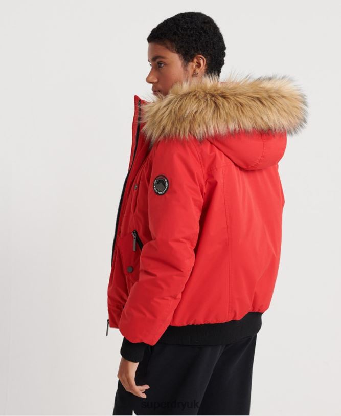 Microfibre Bomber Jacket Women Red Clothing Superdry 66N8N5685