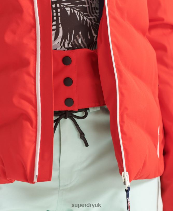 Motion Pro Puffer Jacket Women Red Clothing Superdry 66N8N3832