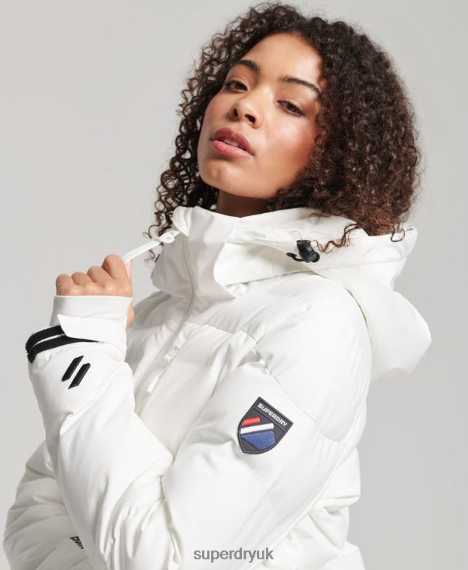 Motion Pro Puffer Jacket Women White Clothing Superdry 66N8N3638