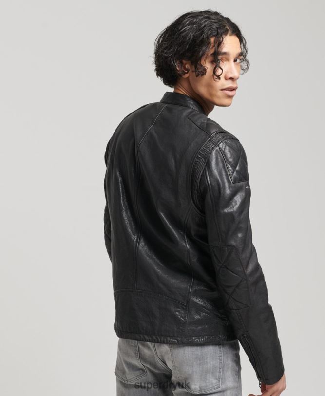 Moto Racer Jacket Men Black Clothing Superdry 66N8N4776
