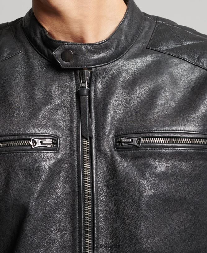 Moto Racer Jacket Men Black Clothing Superdry 66N8N4776