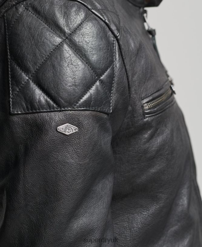 Moto Racer Jacket Men Black Clothing Superdry 66N8N4776