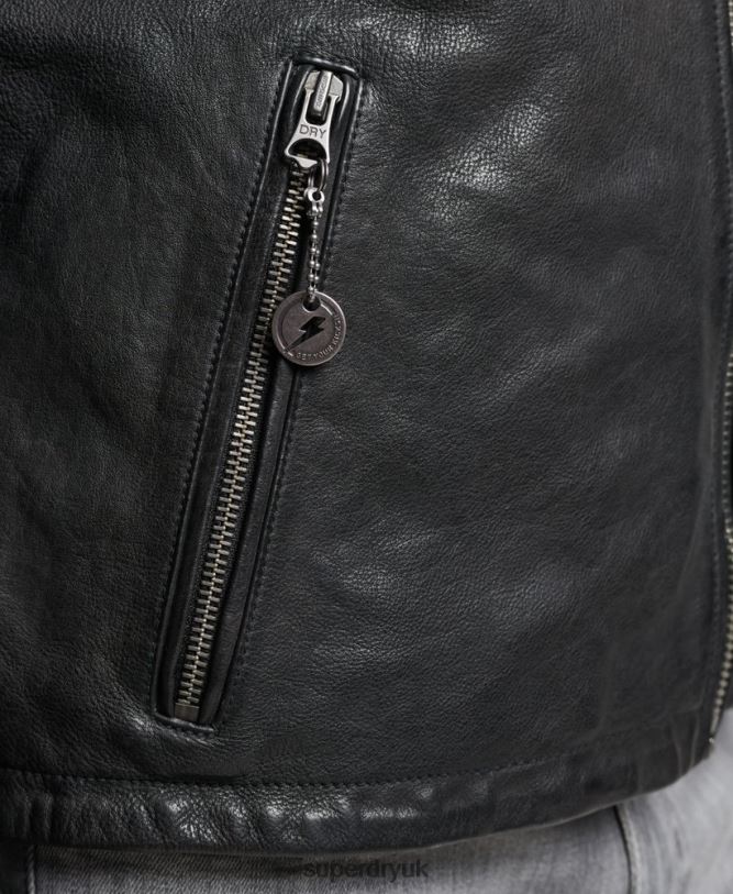 Moto Racer Jacket Men Black Clothing Superdry 66N8N4776