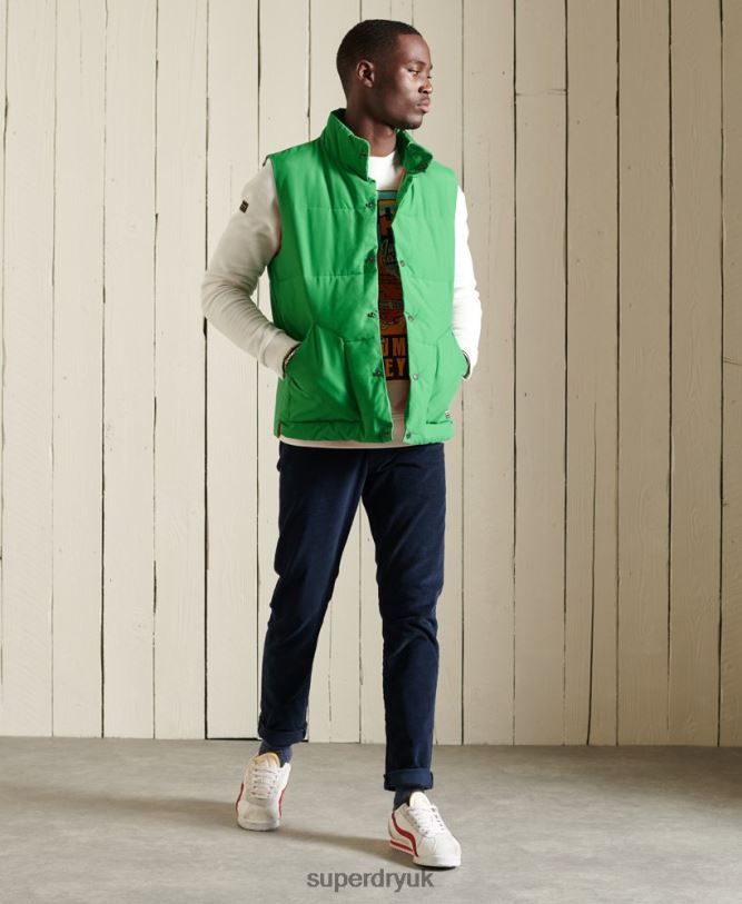 Mountain Gilet Men Green Clothing Superdry 66N8N1176