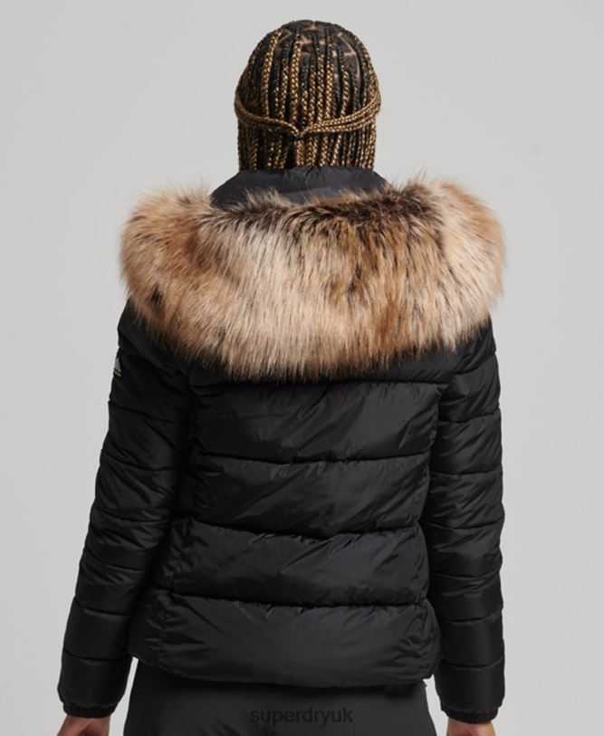 Mountain Hood Fuji Luxe Jacket Women Black Clothing Superdry 66N8N5504