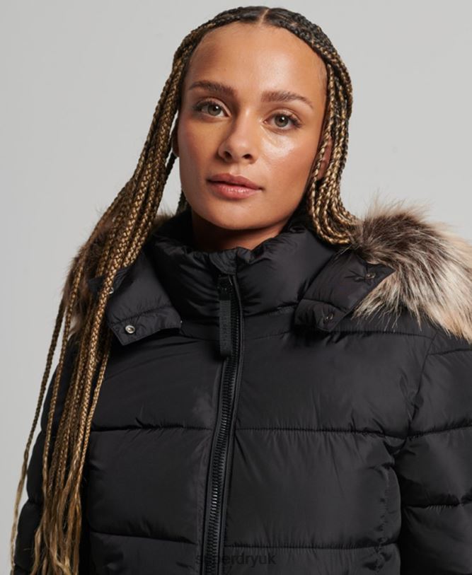 Mountain Hood Fuji Luxe Jacket Women Black Clothing Superdry 66N8N5504