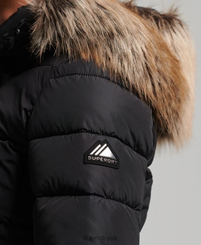 Mountain Hood Fuji Luxe Jacket Women Black Clothing Superdry 66N8N5504