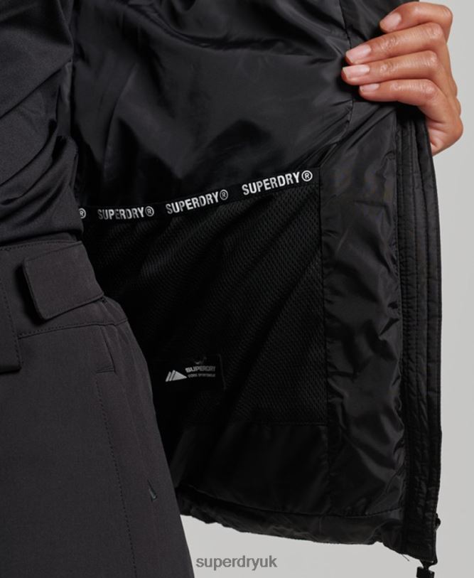 Mountain Hood Fuji Luxe Jacket Women Black Clothing Superdry 66N8N5504