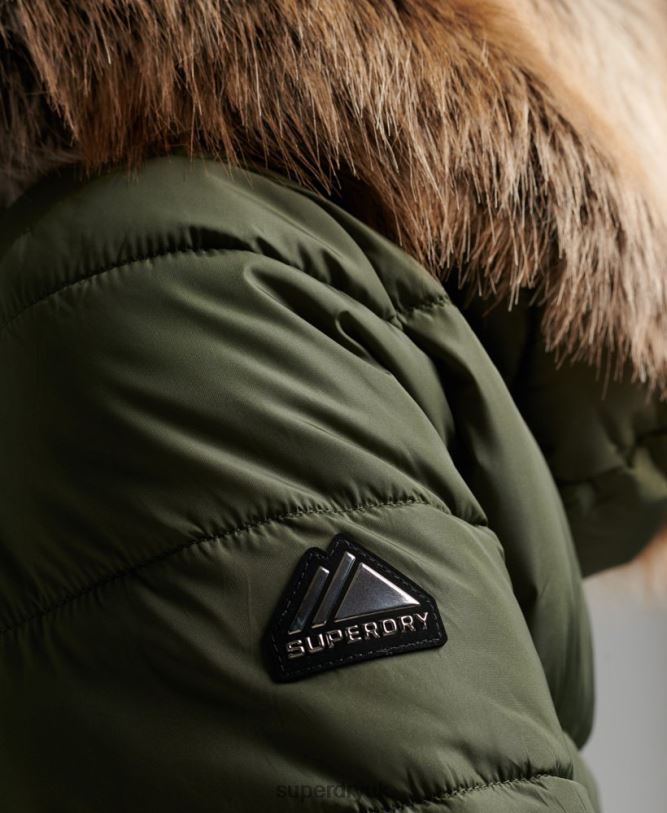 Mountain Hood Fuji Luxe Jacket Women Khaki Clothing Superdry 66N8N5558