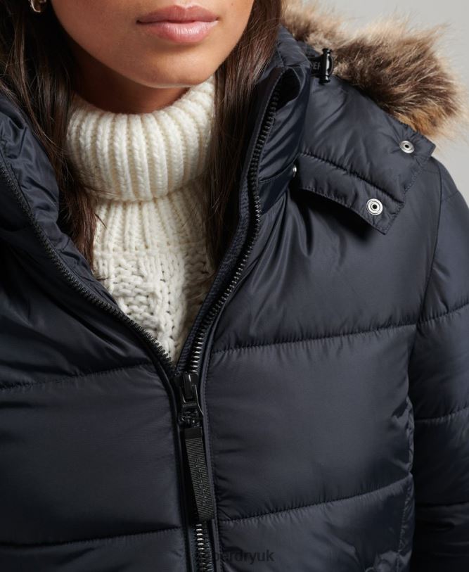 Mountain Hood Fuji Luxe Jacket Women Navy Clothing Superdry 66N8N5559