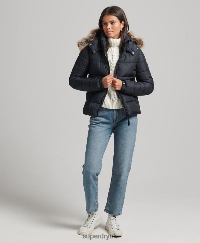 Mountain Hood Fuji Luxe Jacket Women Navy Clothing Superdry 66N8N5559