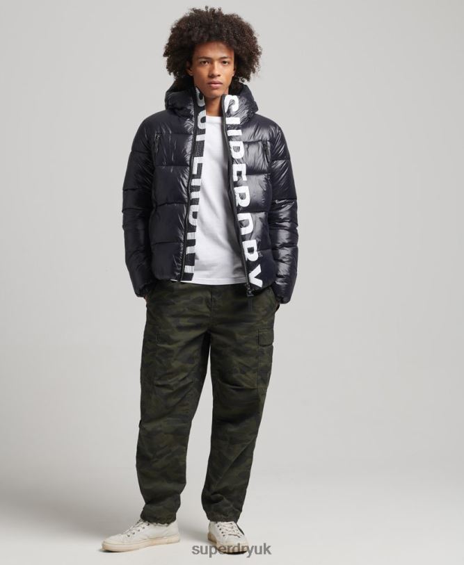 Mountain Hooded Alpine Jacket Men Black Clothing Superdry 66N8N986