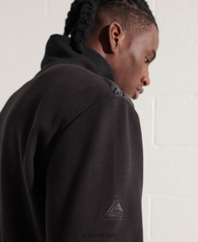 Mountain Hybrid Bomber Jacket Men Black Clothing Superdry 66N8N848