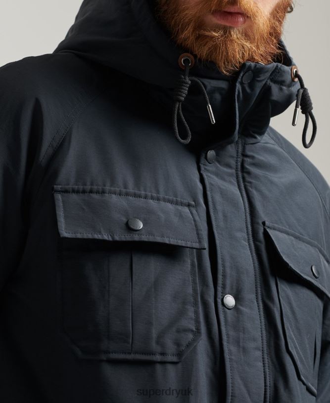 Mountain Padded Parka Jacket Men Navy Clothing Superdry 66N8N4492