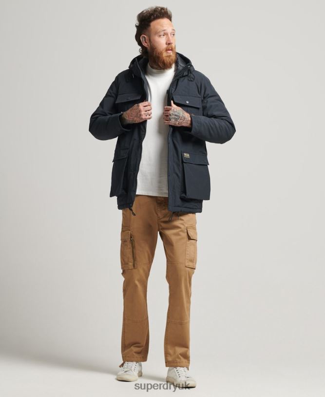Mountain Padded Parka Jacket Men Navy Clothing Superdry 66N8N4492