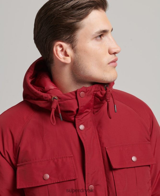 Mountain Padded Parka Jacket Men Red Clothing Superdry 66N8N1064