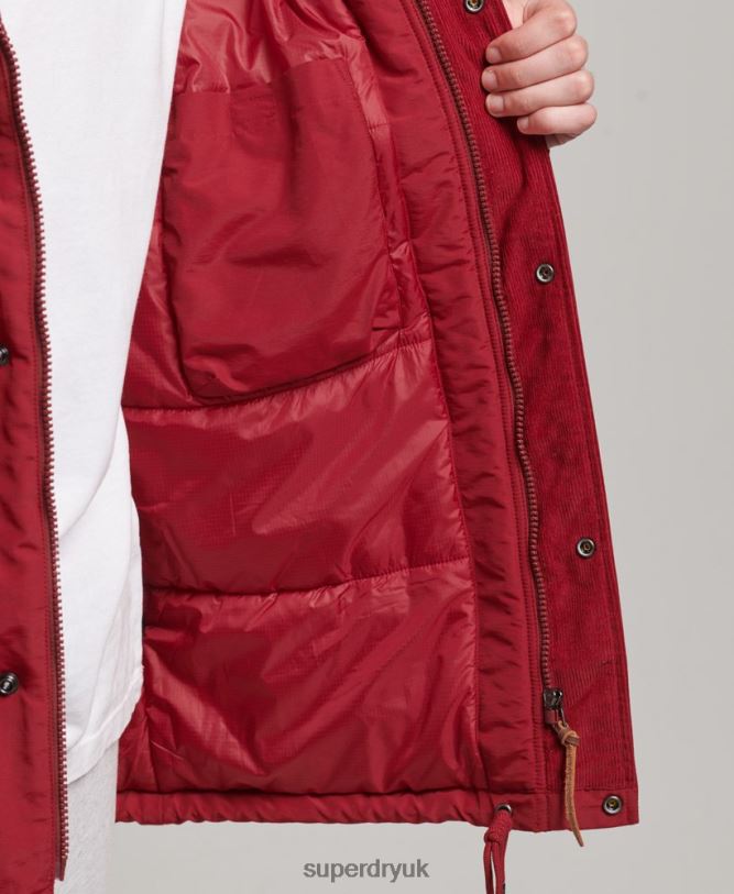 Mountain Padded Parka Jacket Men Red Clothing Superdry 66N8N1064
