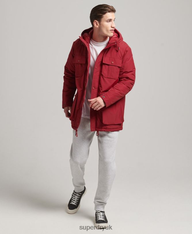 Mountain Padded Parka Jacket Men Red Clothing Superdry 66N8N1064