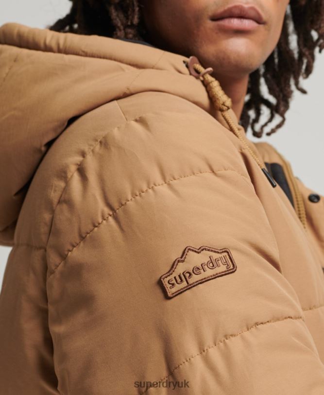 Mountain Puffer Jacket Men Brown Clothing Superdry 66N8N4467