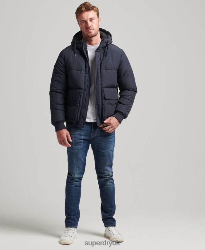 Mountain Puffer Jacket Men Navy Clothing Superdry 66N8N4559