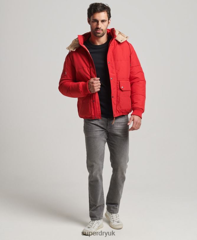 Mountain Puffer Jacket Men Red Clothing Superdry 66N8N4685