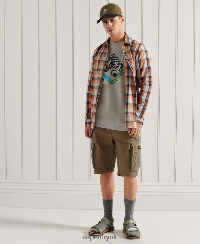 Mountain Relaxed Fit Graphic T-Shirt Men Grey Clothing Superdry 66N8N4915