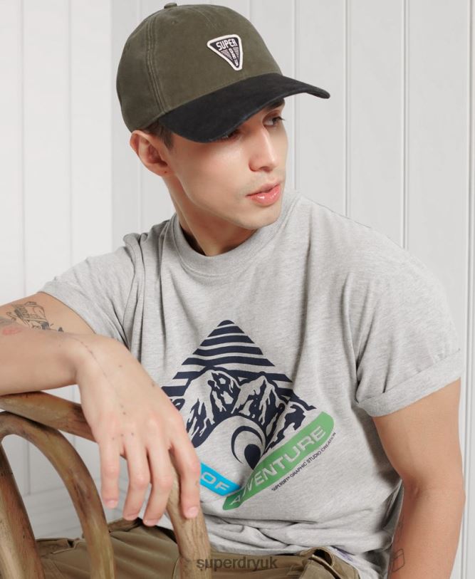 Mountain Relaxed Fit Graphic T-Shirt Men Grey Clothing Superdry 66N8N4915