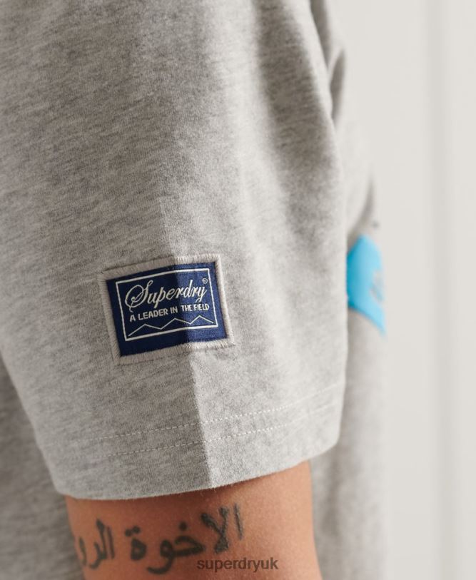 Mountain Relaxed Fit Graphic T-Shirt Men Grey Clothing Superdry 66N8N4915