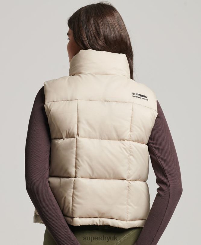 Mountain Sport Gilet Women Beige Clothing Superdry 66N8N5632