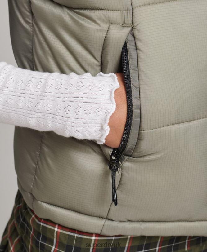 Mountain Sport Gilet Women Khaki Clothing Superdry 66N8N5440